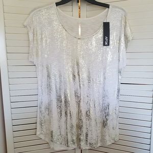 NWT | Apt. 9 | Med. White Sparkly Tee